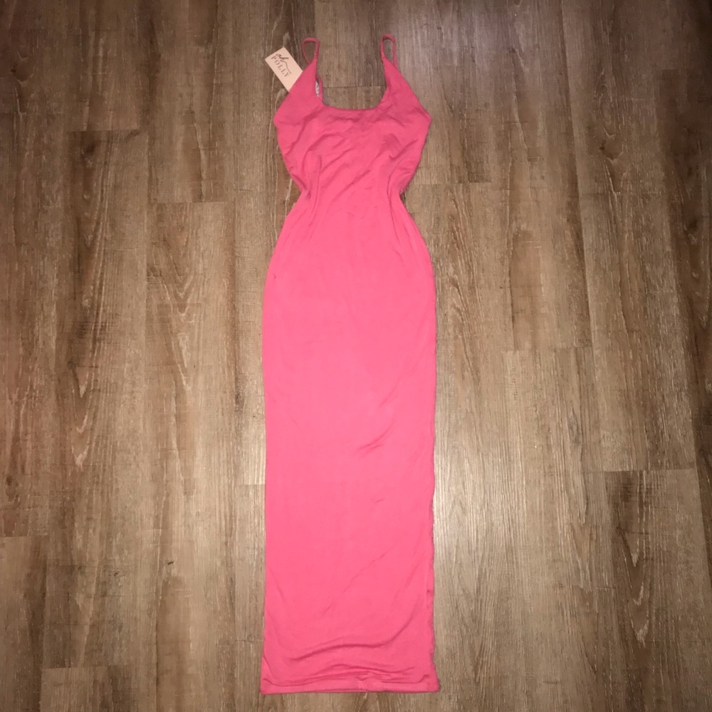 Pink maxi Kim k dress